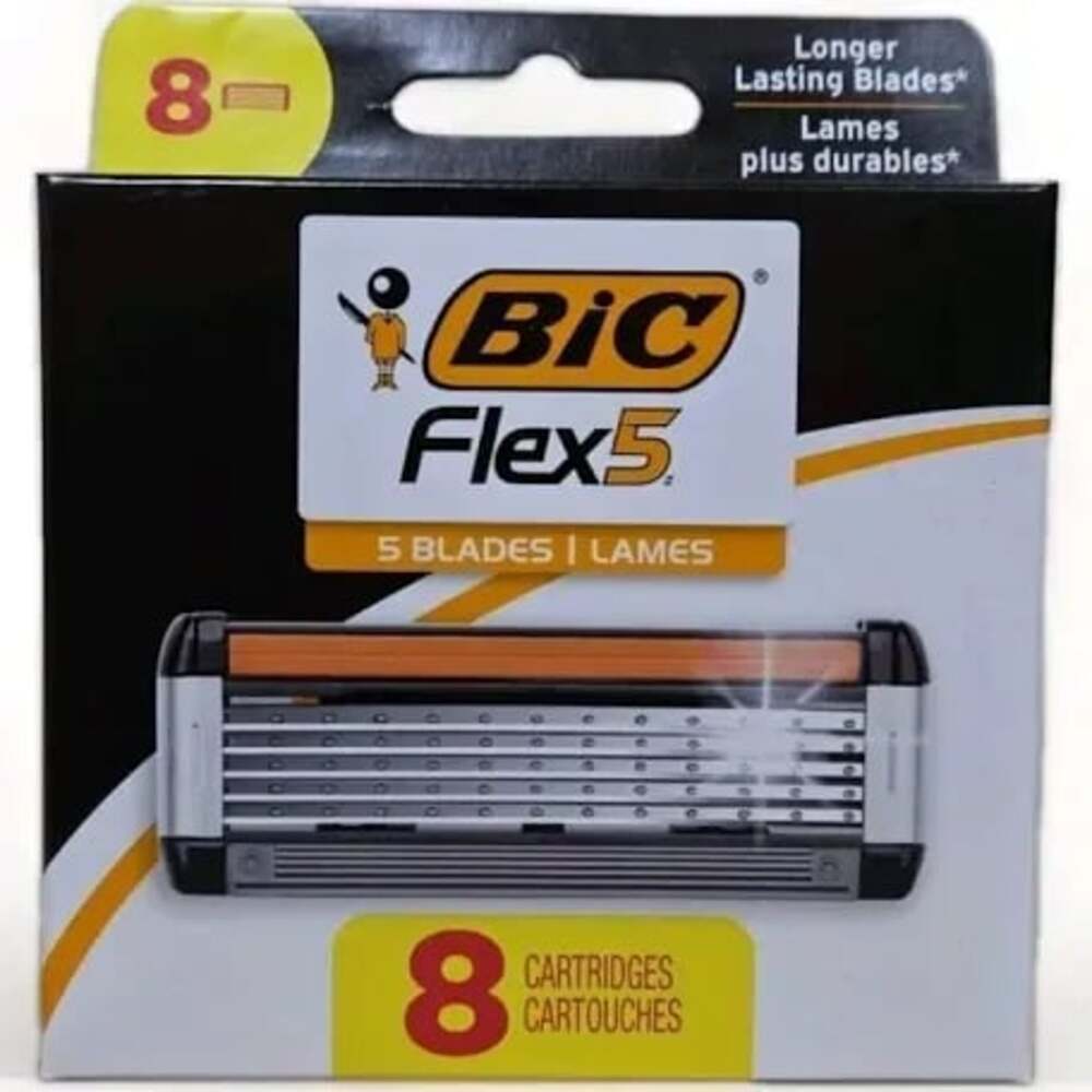 BIC Flex 5 Men's 5-Blade Razor Cartridge Refills, 8 Count‎